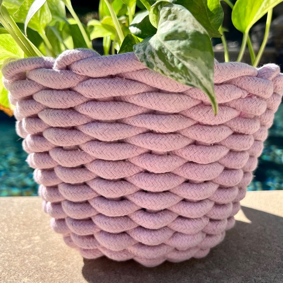 Chunky Woven Knit Basket/Pot - Picture 3 of 12